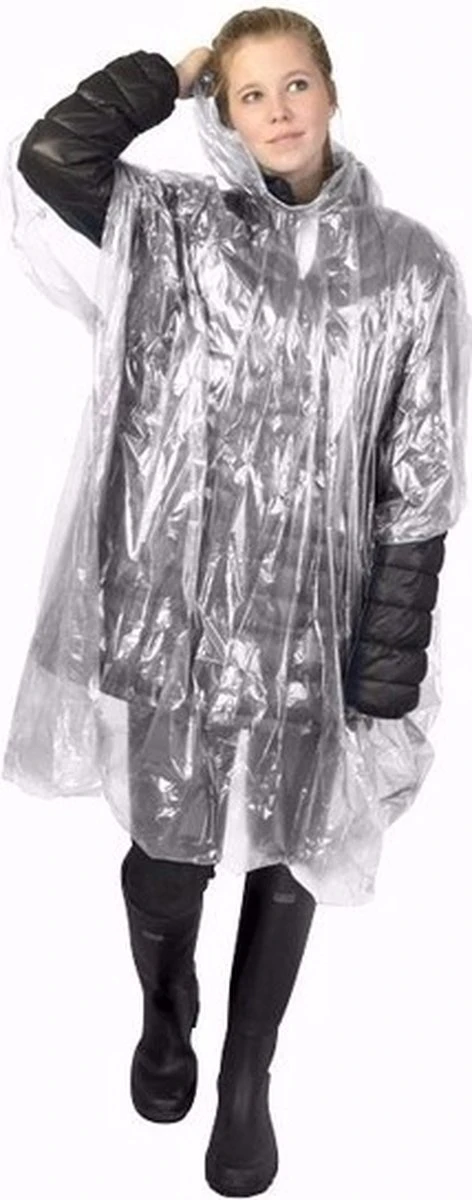 Merkloos 15x Wegwerp Regenponcho Wit - Wegwerp Poncho Voor Volwassenen 2 Merkloos 15x Wegwerp Regenponcho Wit - Wegwerp Poncho Voor Volwassenen - Afbeelding 2