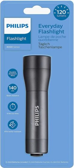 Philips Zaklamp - SFL4000T/10 - LED-zaklamp - Incl. 3 AAA-Batterijen - 120 Lumen - Zwart - IPX4 Waterdicht - Draagbare Lamp 12 Philips Zaklamp - SFL4000T/10 - LED-zaklamp - Incl. 3 AAA-Batterijen - 120 Lumen - Zwart - IPX4 Waterdicht - Draagbare Lamp -Kampeeruitrusting 527x1200 2