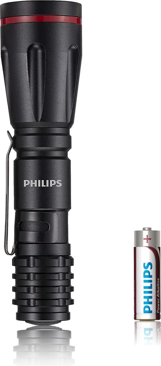 Philips Zaklamp - SFL1001P/10 - LED-zaklamp - Incl. 2 AA-Batterijen - 160 Lumen - Zwart - IPX4 Waterdicht - Draagbare Lamp 2 Philips Zaklamp - SFL1001P/10 - LED-zaklamp - Incl. 2 AA-Batterijen - 160 Lumen - Zwart - IPX4 Waterdicht - Draagbare Lamp - Afbeelding 2