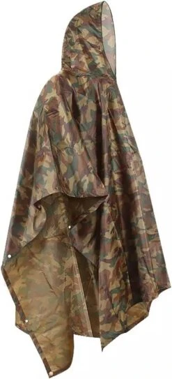 Regenponcho / Fietsponcho Herbruikbaar Voor Volwassenen ( Dames En Heren ) - 200x110cm - 100% Ripstop Polyester - Camouflage -Kampeeruitrusting 546x1200 5