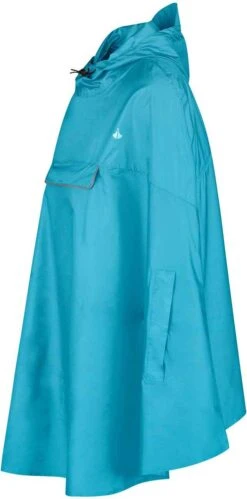 BJØRNSON Haps Regenponcho Fiets Dames & Heren - Fietsponcho - Aqua Blauw -Kampeeruitrusting 594x1200 1