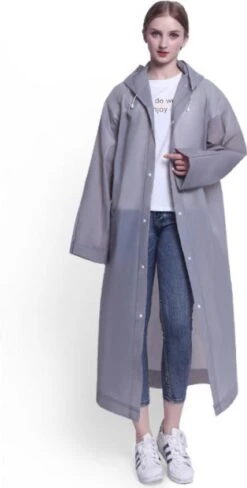 Regenjas-Regenpak- Regenjas Semi-kleuren Grijs - 115 * 65cm -Kampeeruitrusting 607x1200