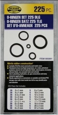 Benson O-ringen Set 450-delige Doos - Rubberen Ringetjes Set - Afsluitringetjes Set -Kampeeruitrusting 608x1200