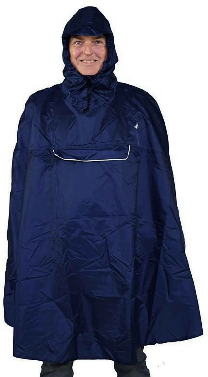 BJØRNSON Haps Regenponcho Fiets Dames & Heren - Fietsponcho - Donkerblauw 6 BJØRNSON Haps Regenponcho Fiets Dames & Heren - Fietsponcho - Donkerblauw - Afbeelding 6