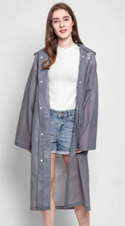 Regenjas-Regenpak- Regenjas Semi-kleuren Grijs - 115 * 65cm -Kampeeruitrusting 663x1200 1