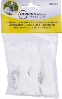 Benson Touw Scheerlijn 3.5 Meter + Klemmen - 4 Stuks -Kampeeruitrusting 760x1200