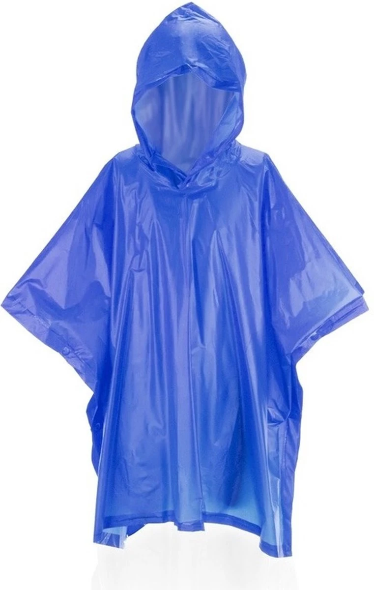 Merkloos Kinder Regen Poncho Blauw 1 Merkloos Kinder Regen Poncho Blauw