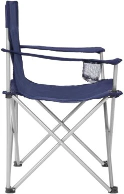 Set Van 2 Opvouwbare Campingstoelen, Klapstoelen Voor Buiten, Comfortabel, Met Armleuningen En Bekerhouders, Stabiel Frame, Draagvermogen 120 Kg - Blauw -Kampeeruitrusting 766x1200 1