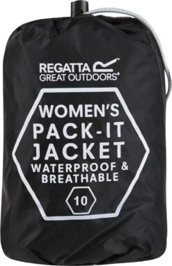 Regatta Pack-It II Regenjas - Maat 44 - Vrouwen - Zwart -Kampeeruitrusting 776x1200 2