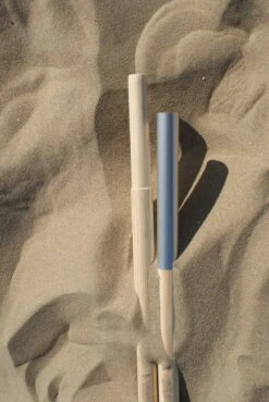 Sunline TOPPER!! Strand Windscherm Kobalt Blauw - Wit - 5 Meter Sterk Dralon Met 2 Delige Stokken 180 Cm -Doekhoogte 140 Cm -Kampeeruitrusting 804x1200 5