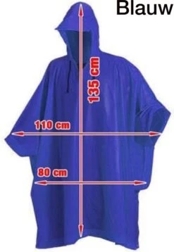 Merkloos 2 IN 1 Poncho En Telefoontas - Luxe Blauw Regenjas-Waterafstotend-Lang Model 135 Cm-Met Koortjes En Ritssluiting-Inclusief Opberg Tas-Geschikt Voor Wandelen, Fietsen, Werk, Hiken En Meer-Regen-Telefoontasje Voor Op De Fiets–Fiets Telefoonhouder–Smart -Kampeeruitrusting 828x1200 1