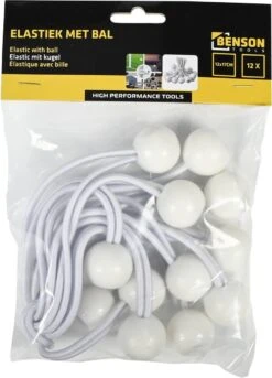 Elastiek Met Bal Wit - 12 Delig - Spanelastiek - 17cm - Benson 12 Elastiek Met Bal Wit - 12 Delig - Spanelastiek - 17cm - Benson -Kampeeruitrusting 863x1200