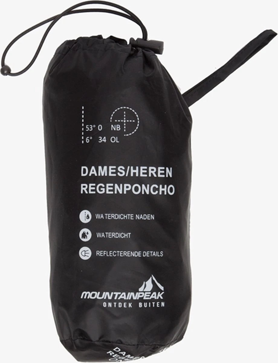 Mountain Peak Dames/heren Regenponcho - Zwart 4 Mountain Peak Dames/heren Regenponcho - Zwart - Afbeelding 4