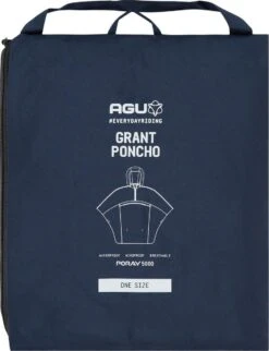 AGU Grant Regenponcho Essential Unisex - Navy Blauw - One Size - Dames & Heren - Waterdicht & Ademend -Kampeeruitrusting 921x1200