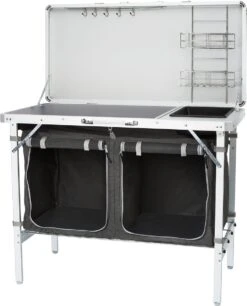 Campart Campingkeuken KI-0757 – Complete Keuken En Campingkast – Opvouwbaar En Inclusief Draagtas - Grijs -Kampeeruitrusting 969x1200 2