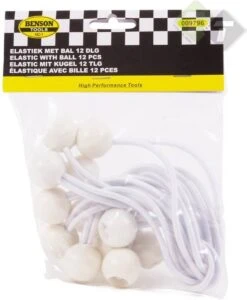 Elastiek Met Bal Wit - 12 Delig - Spanelastiek - 17cm - Benson 10 Elastiek Met Bal Wit - 12 Delig - Spanelastiek - 17cm - Benson -Kampeeruitrusting 987x1200
